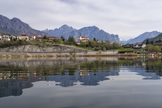 Landscape of Lake Annone in Brianza