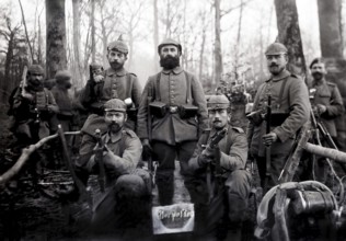 German soldiers in outpost position. First World War, France. German soldiers in the outpost. World