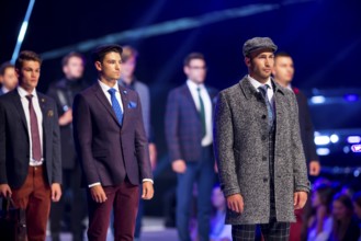 Sofia, Bulgaria - September 12, 2016: Male models walk the runway during the Autumn/Winter Sofia