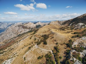 Road to the highlands above the Kotor Bay. Montenegro.
