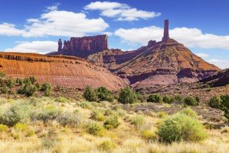 Utah. Stunning hills and rocks. Giant incredible pyramidal mountain made of red sandstone. United