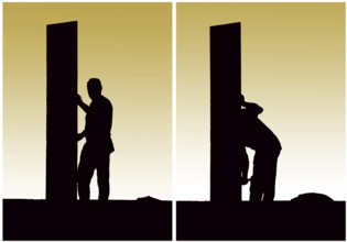 Construction workers work on building site