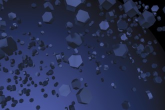 3d illustration of a dark blue hexagon background