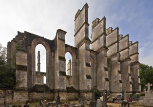 Cistercian church consecrated in 1227, partial view from north-east over the local cemetery, St.,