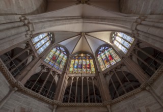 Basel, cathedral (Basel Minster), choir, view into the vault