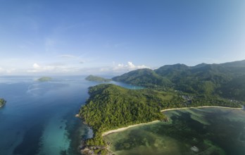 Aerial View, seychellen, Mahe, Port Glaud and Port launay Beach, Port Glaud, Seychellen