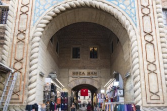 Bursa, Turkey - 11.10.2021: Koza Han architecture, a historic caravanserai in Bursa, Turkey
