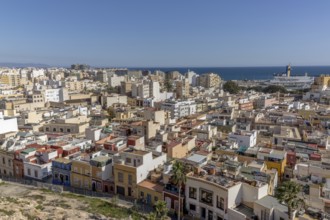 View of the city panorama, Almería, Province of Almería, Andalusia, Spain