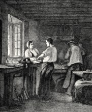 Shop of a locksmith, 19th century