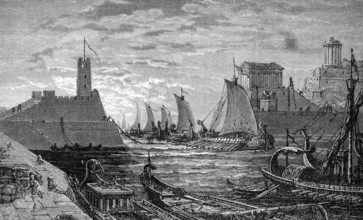 Spartan admiral Teleutias launching a raid on Piraeus in ancient Greece, 389 BC