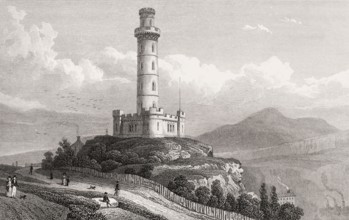 Nelson's Monument, Calton Hill, Edinburgh, Scotland, 19th century, from Modern Athens by Th. H.