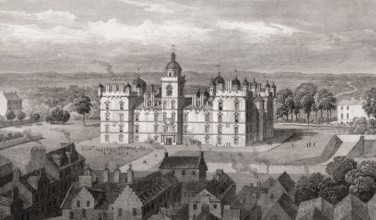 Heriot's Hospital, from the Castle hill, Edinburgh, Scotland, 19th century, from Modern Athens by