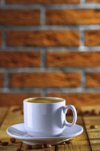 White cup with coffee
