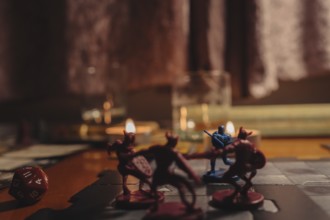 Dungeons and Dragons board game in the evening time