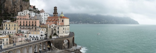 Coastal cityscape of the town of Atrani in Italy