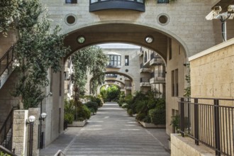 Jerusalem, Israel. Elegant arched passageway between buildings