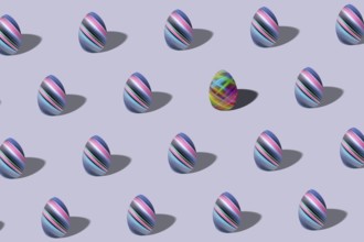 Modern Colorful Easter egg pattern made, multicolored Egg, Minimal Easter concept