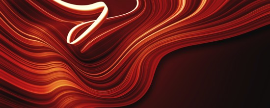 A red wave lines background 3D illustration