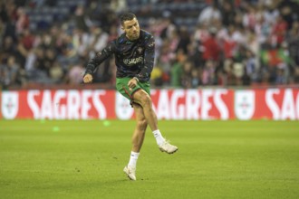 Football match, Cristiano RONALDO CR7 Portugal warming up in front of the match with left foot shot