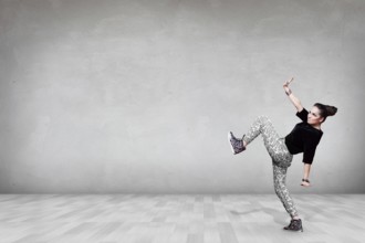 Woman making exercise isolated on white background