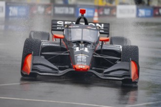 INDYCAR Series driver, SANTINO FERRUCCI (14) of Woodbury, Connecticut, travels through the turns
