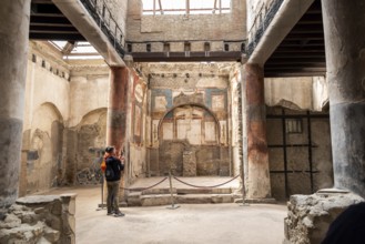 HERCULANEUM, ITALY, MAY 05, 2022, Hall of the Augustals, Herculaneum