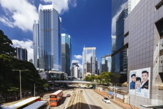 HONG KONG, CHINA - SEPTEMBER 29 2024: Admirality Architecture and streets on a clear sunny day in