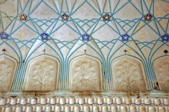 Fort Amber, Amber, near Jaipur, Rajasthan, North India, India, Asia, Detailed ceiling pattern with