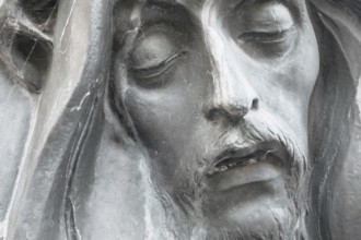 Face statue of dying jesus. Concepts and holiday