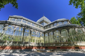 Palacio de Cristal (Glass Palace) in Buen Retiro Park in Madrid, Spain