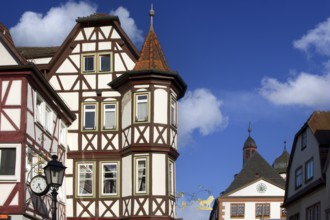 Lohr am Main, architecture, blue sky, buildings, houses, old town hall, Main-Spessart, Bavaria,