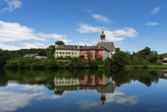 Panoramic view of the Höglwörth Monastery in Bavaria, Germany