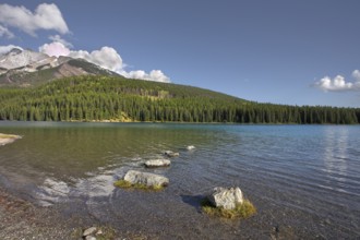 Quiet shallow lake in the north of Canada