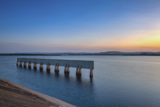 Nechranice Dam in Czech Republic. .Water surface has an extention of 1338 ha. Except of this, it is