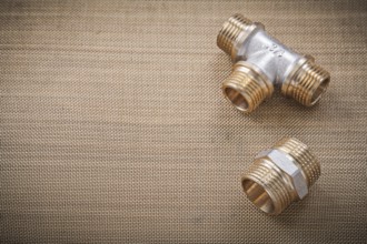 Plumbing fixtures pipe fittings on water mesh filter horizontal version