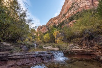 Hiking the Left Fork Trail to the Subway gorge, Zion National Park, USA