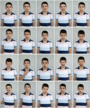 Child faces. Many faces showing emotions and expressions. Teenager face countenance