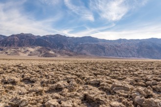 Famous salt field Devils Golf Course in Death Valley National Park, USA