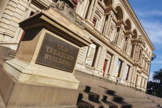 MELBOURNE, AUSTRALIA - JANUARY 8 2025: Old Treasury Building on a hot summer's afternoon in