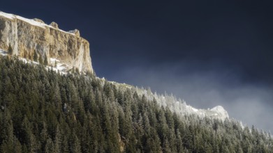 The Hoher Ifen mountain in Kleinwalsertal in winter. Austria Allgäu Alps