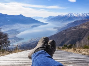 Landscape of Lake Como from mount Berlinghera
