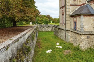 Castle of the noble family of Breteuil. Beautiful well-kept park surrounds the ancient castle of
