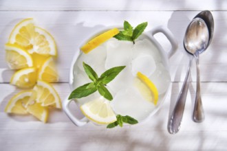 Presentation of ice cubes for drinks container