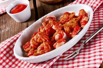 Sausage in curry sauce