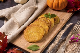 Potato pancakes with pumpkin puree