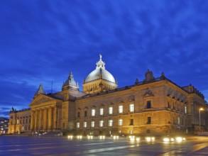 The Federal Administrative Court in the blue hour. Leipzig, Saxony, Germany