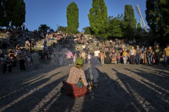 Germany, Berlin, 30.04.2025, Peaceful Walpurgis in Mauerpark, Amphitheatre, Preparation Peace