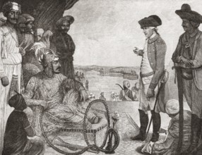 Shah Allum reviewing troops of British East India company