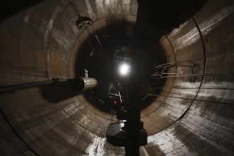 Mining shaft from concrete in copper mine.