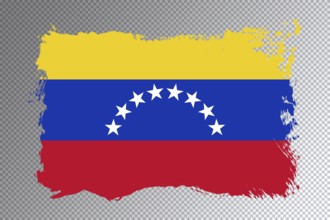 Venezuela flag brush stroke, national flag on transparent background